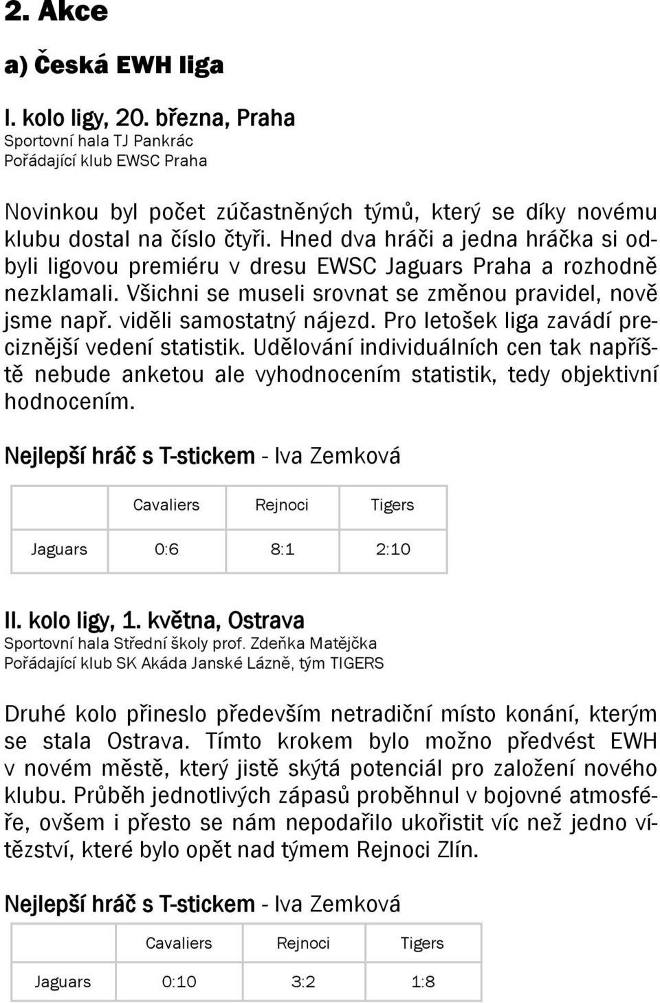 Pro letošek liga zavádí preciznější vedení statistik. Udělování individuálních cen tak napříště nebude anketou ale vyhodnocením statistik, tedy objektivní hodnocením.