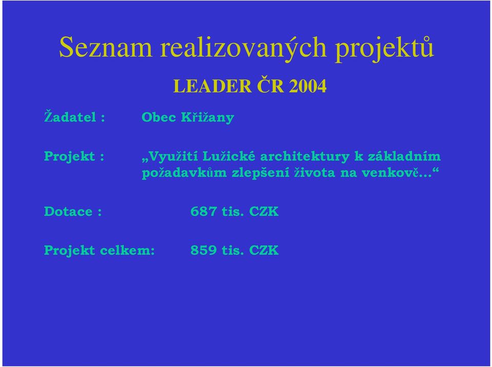 architektury k základním požadavkům zlepšení života