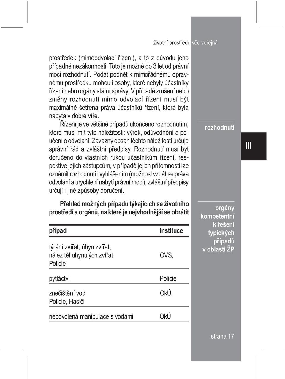 V pøípadì zrušení nebo zmìny rozhodnutí mimo odvolací øízení musí být maximálnì šetøena práva úèastníkù øízení, která byla nabyta v dobré víøe.