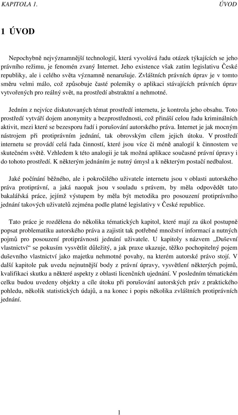 Zvláštních právních úprav je v tomto směru velmi málo, což způsobuje časté polemiky o aplikaci stávajících právních úprav vytvořených pro reálný svět, na prostředí abstraktní a nehmotné.