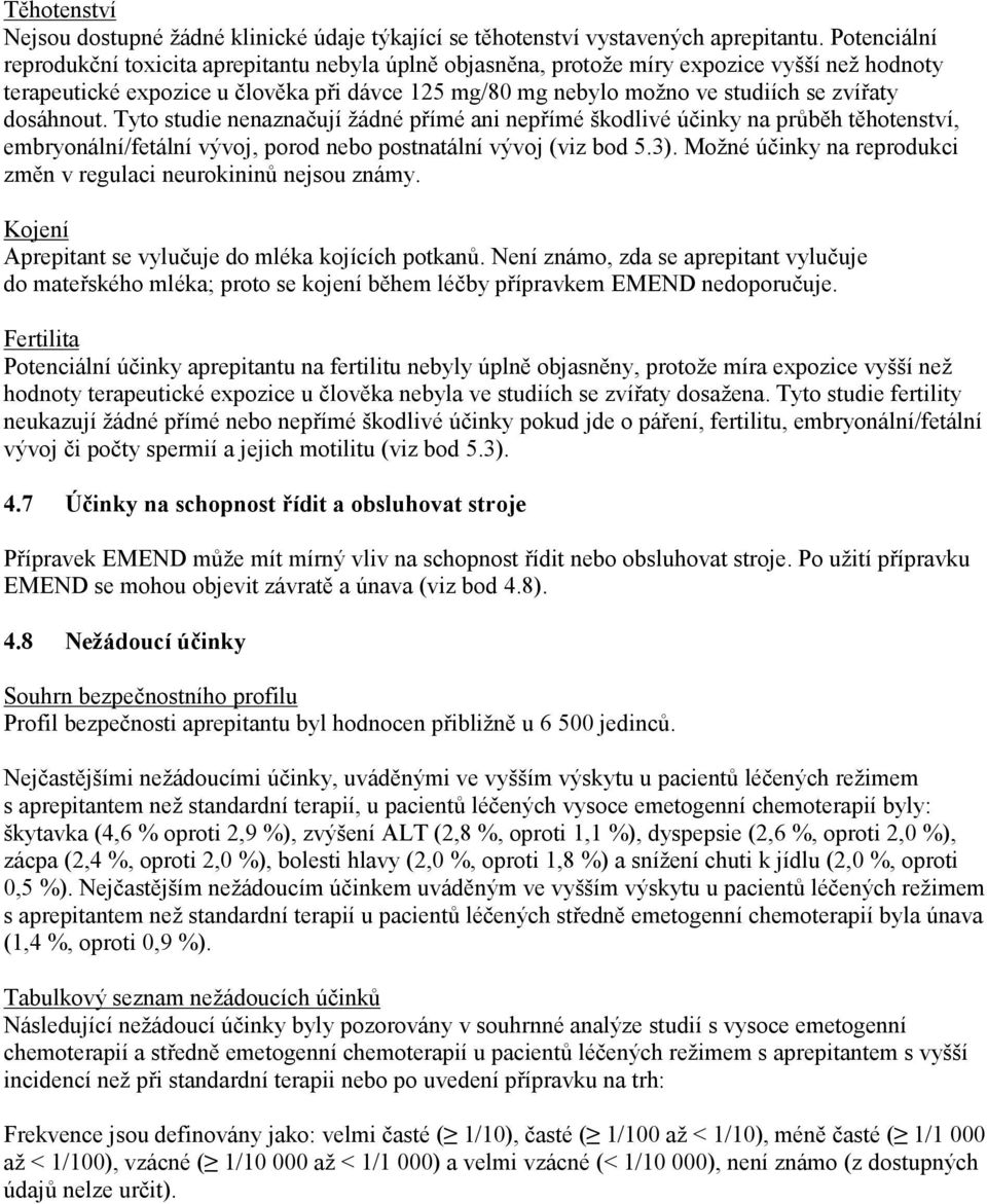 dosáhnout. Tyto studie nenaznačují žádné přímé ani nepřímé škodlivé účinky na průběh těhotenství, embryonální/fetální vývoj, porod nebo postnatální vývoj (viz bod 5.3).