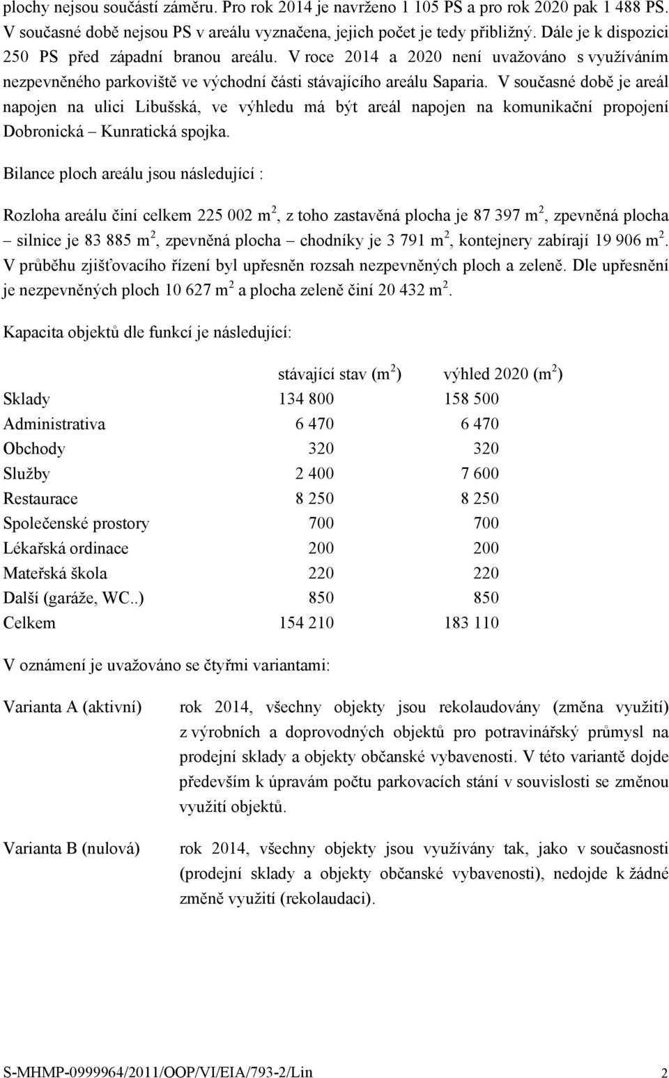 V současné době je areál napojen na ulici Libušská, ve výhledu má být areál napojen na komunikační propojení Dobronická Kunratická spojka.