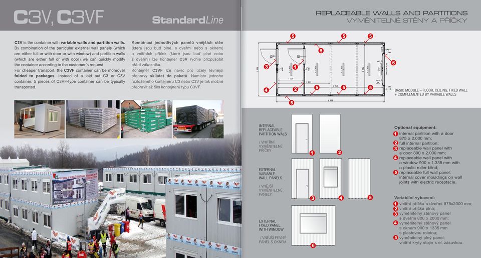 according to the customer s request. For cheaper transport, the C3VF container can be moreover folded to packages.