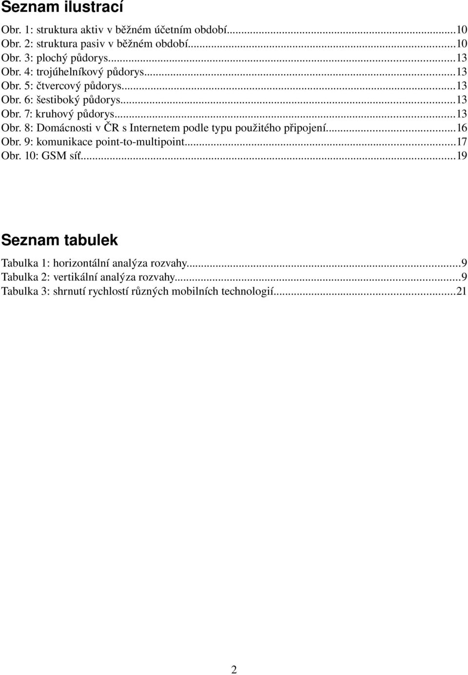 ..16 Obr. 9: komunikace point to multipoint...17 Obr. 10: GSM síť...19 Seznam tabulek Tabulka 1: horizontální analýza rozvahy.