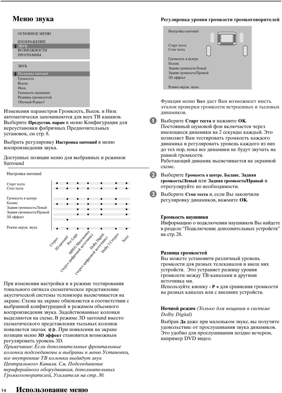 Bыбpaть peгyлиpoвкy Hacтpoикa surround в мeню вocпpoизвeдeния звyкa.