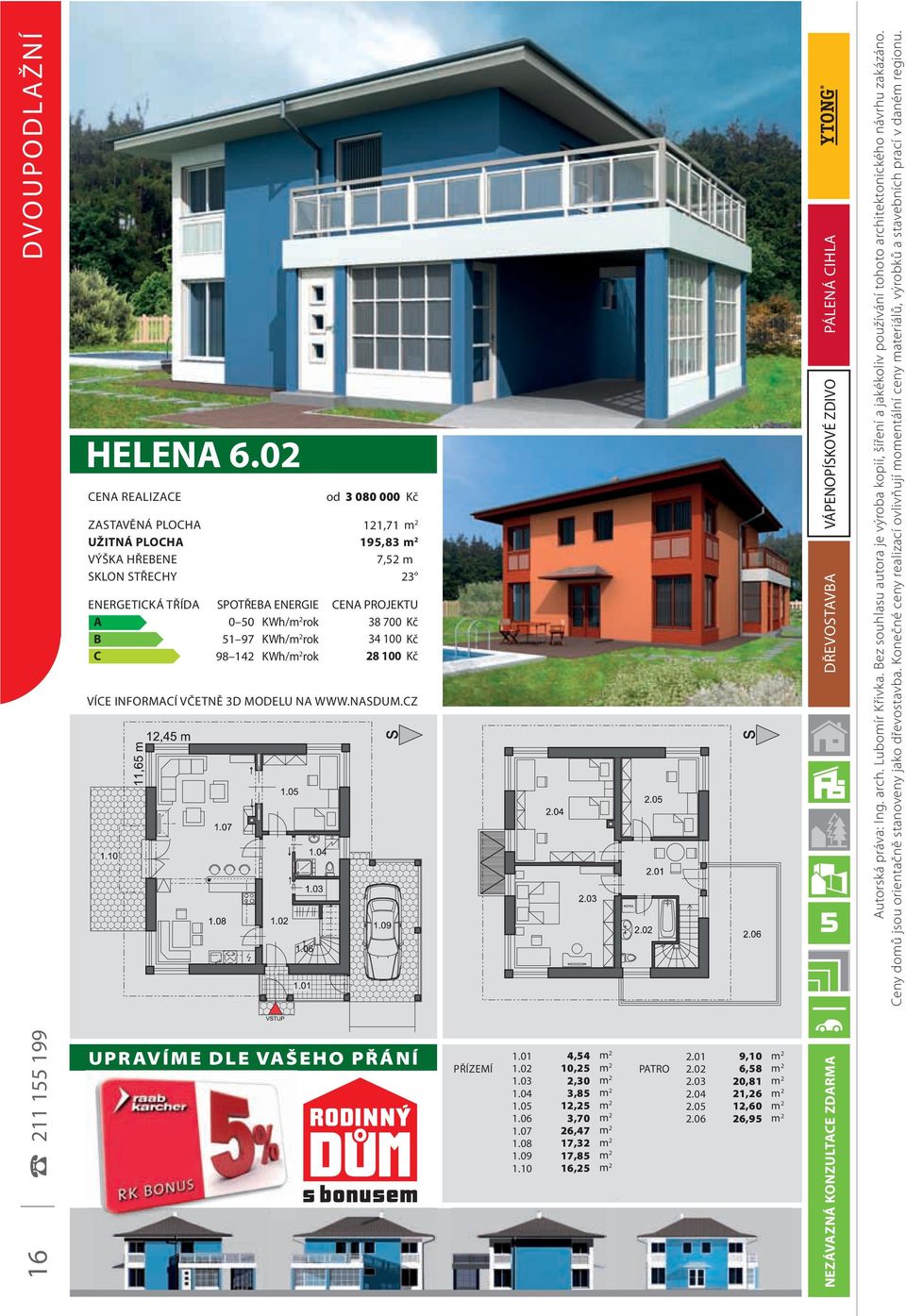 195,83 7,52 m 23 38 700 Kč 34 100 Kč 28 100 Kč DŘEVOSTV VÁPENOPÍSKOVÉ ZDIVO PÁLENÁ IHL 5435 utorská práva: Ing. arch. Lubomír Křivka.