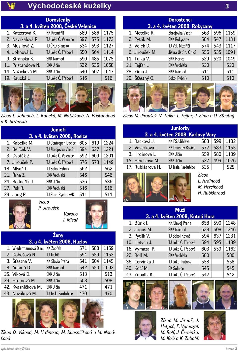 Třebová 516 516 Dorostenci 3. a 4. květen 2008, Rokycany 1. Metelka R. Zbrojovka Vsetín 563 596 1159 2. Pytlík M. SKK Rokycany 584 547 1131 3. Volek D. TJ Val. Meziříčí 574 543 1117 6. Jiroušek M.