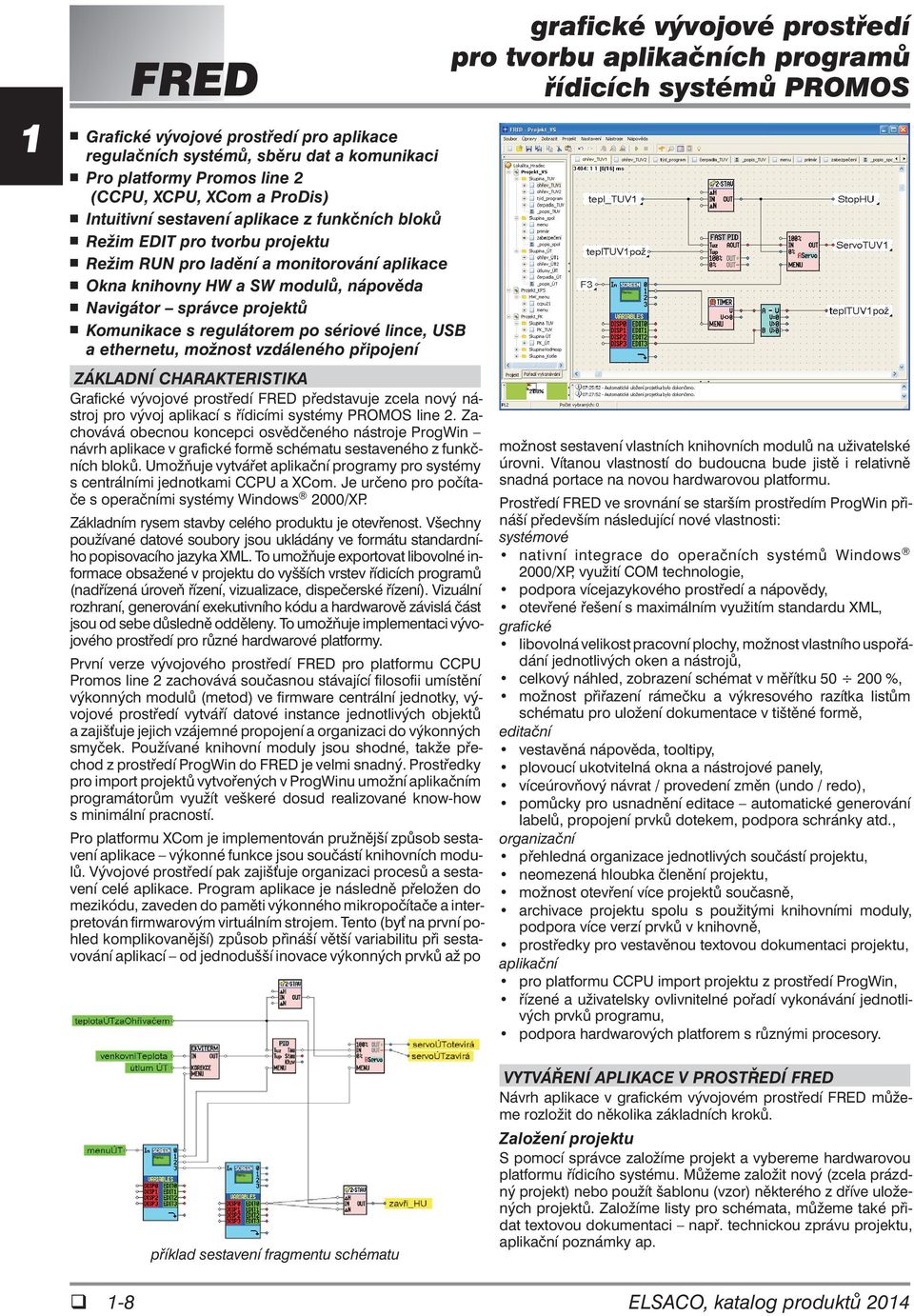 možnost vzdáleného připojení ZÁKLADNÍ CHARAKTERISTIKA Grafické vývojové prostředí FRED představuje zcela nový nástroj pro vývoj aplikací s řídicími systémy PROMOS line 2.
