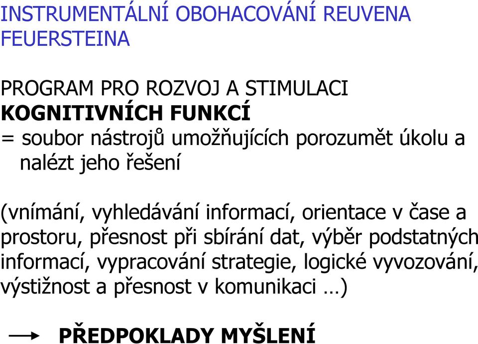 vyhledávání informací, orientace v čase a prostoru, přesnost při sbírání dat, výběr podstatných