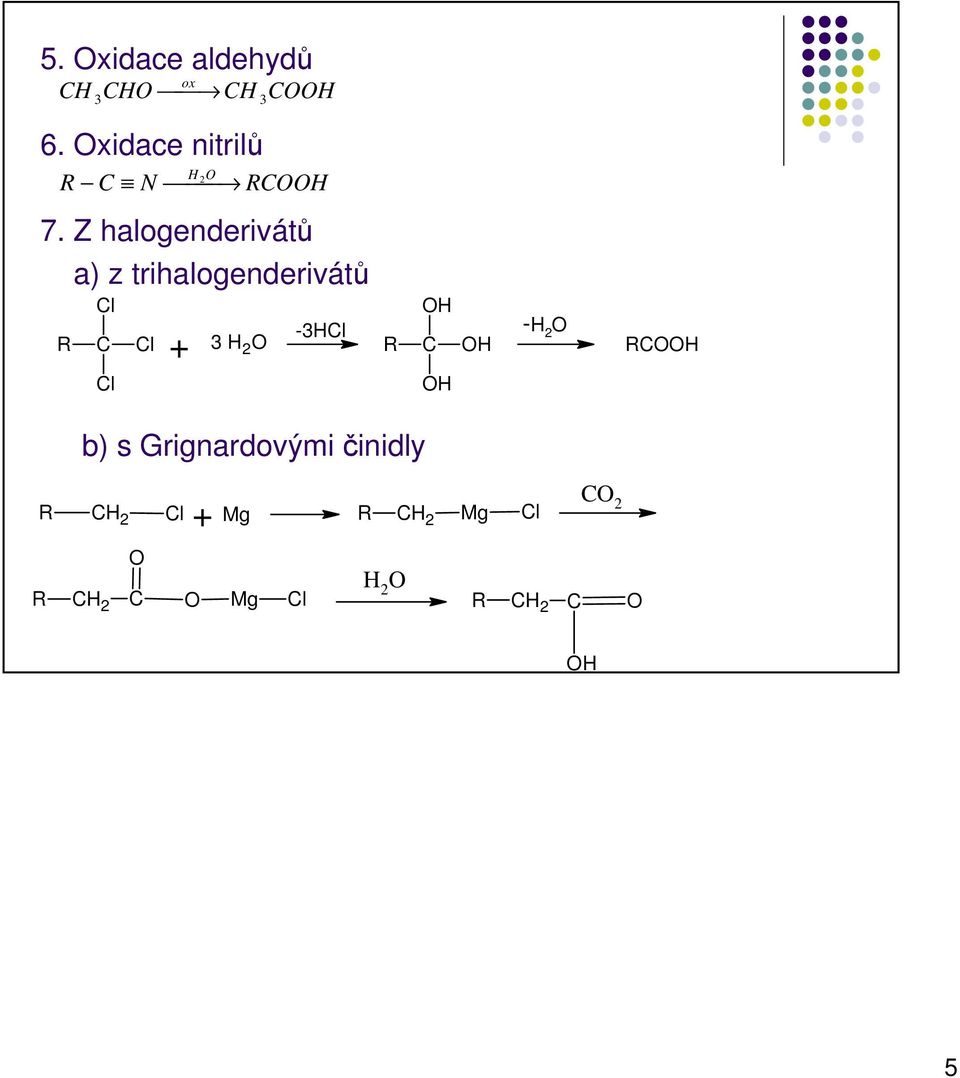 Z halogenderivátů a) z trihalogenderivátů b) s