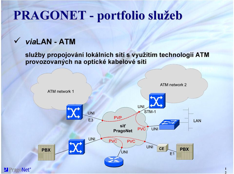 sítí s využitím technologií ATM