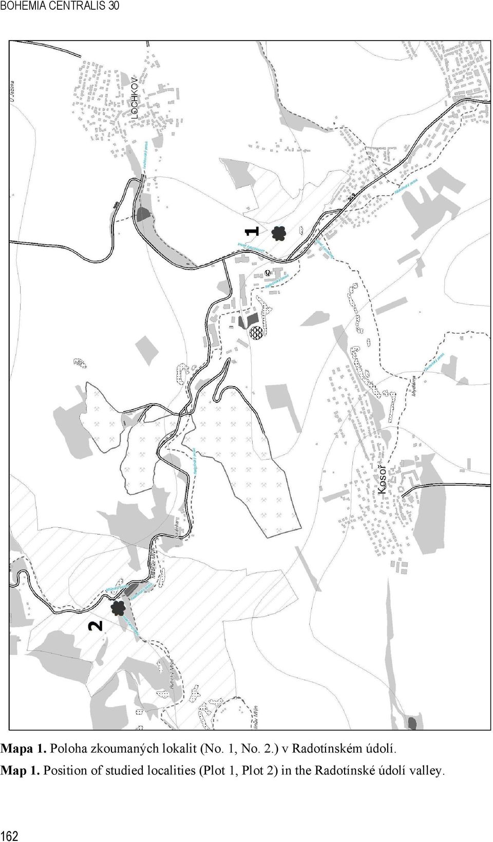 ) v Radotínském údolí. Map 1.