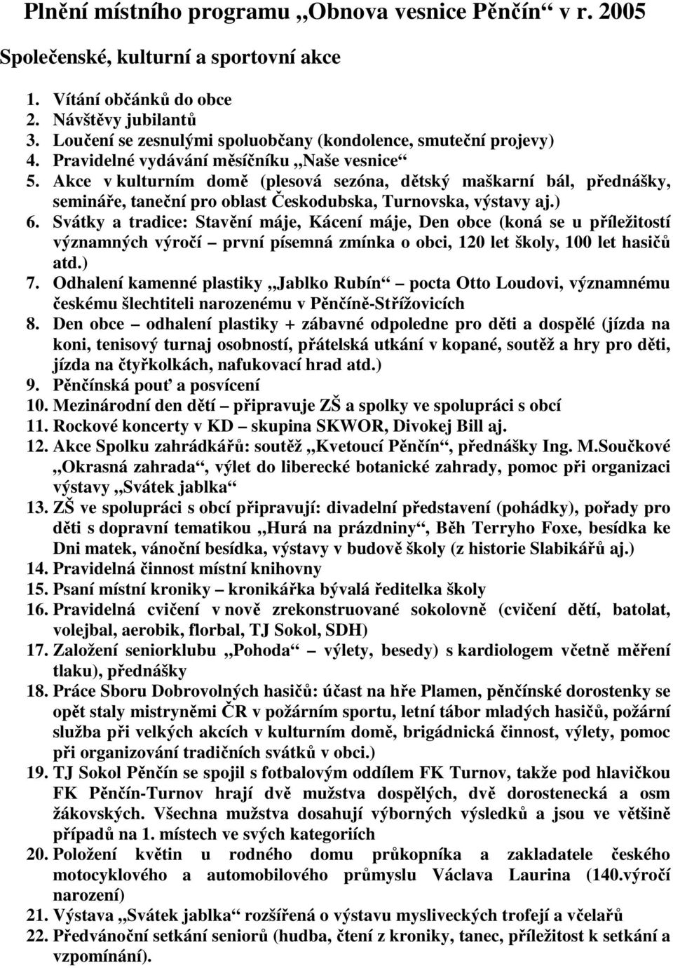 Akce v kulturním domě (plesová sezóna, dětský maškarní bál, přednášky, semináře, taneční pro oblast Českodubska, Turnovska, výstavy aj.) 6.