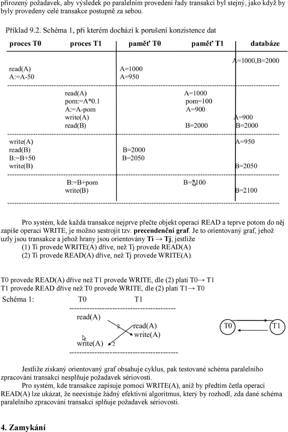 Je to orientovaný graf, jehož uzly jsou transakce a jehož hrany jsou orientovány Ti Tj, jestliže (1) Ti provede WRITE(A) dříve, než Tj provede READ(A) (2) Ti provede READ(A) dříve, než Tj provede
