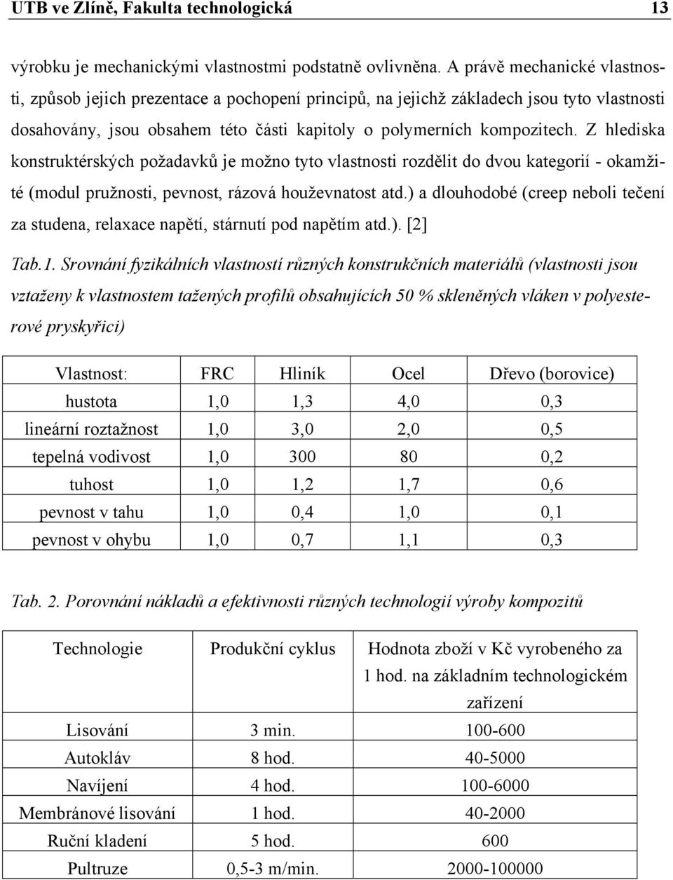 Z hlediska konstruktérských požadavků je možno tyto vlastnosti rozdělit do dvou kategorií - okamžité (modul pružnosti, pevnost, rázová houževnatost atd.