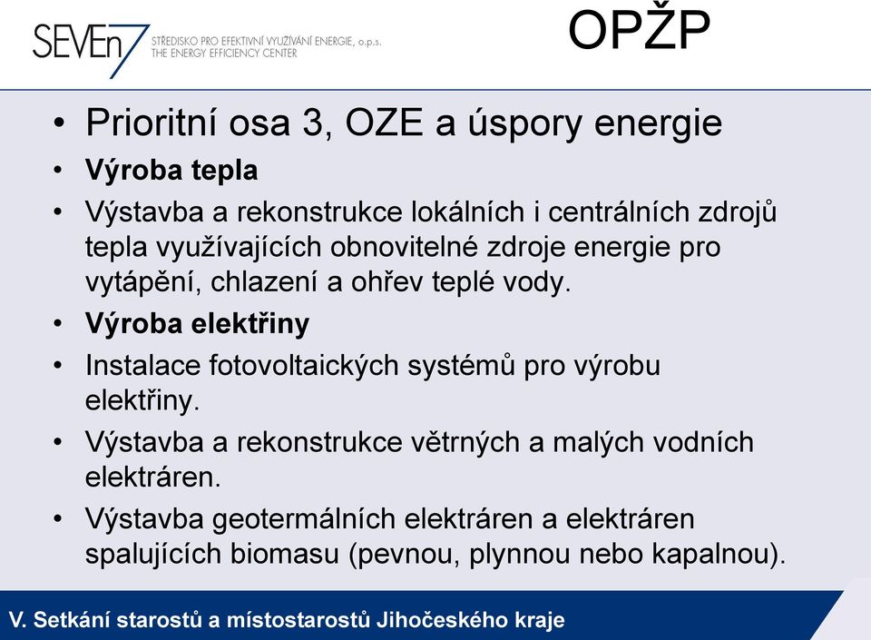 Výroba elektřiny Instalace fotovoltaických systémů pro výrobu elektřiny.