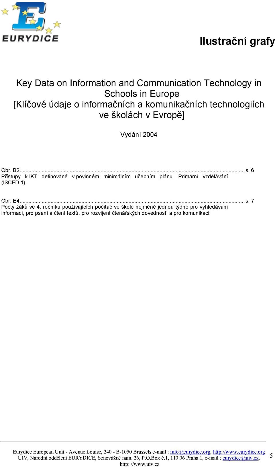 ročníku používajících počítač ve škole nejméně jednou týdně pro vyhledávání informací, pro psaní a čtení textů, pro rozvíjení čtenářských dovedností a pro komunikaci.