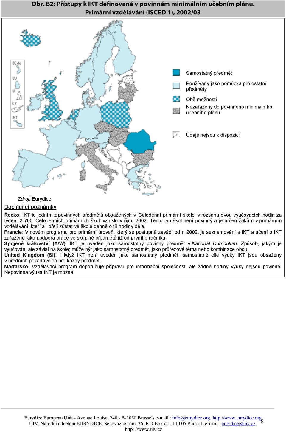 Eurydice. Doplňující poznámky Řecko: IKT je jedním z povinných předmětů obsažených v Celodenní primární škole v rozsahu dvou vyučovacích hodin za týden.