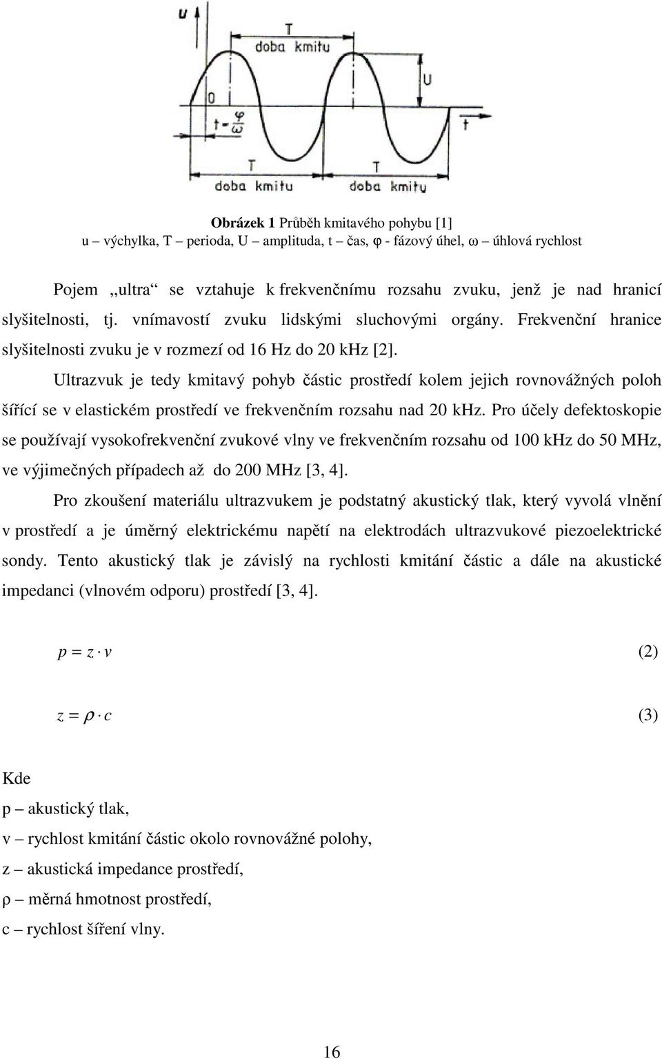 Ultrazvuk je tedy kmitavý pohyb částic prostředí kolem jejich rovnovážných poloh šířící se v elastickém prostředí ve frekvenčním rozsahu nad 20 khz.