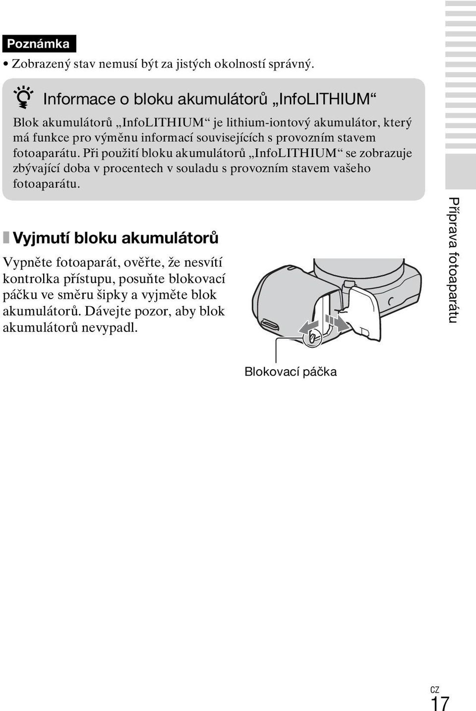 s provozním stavem fotoaparátu.