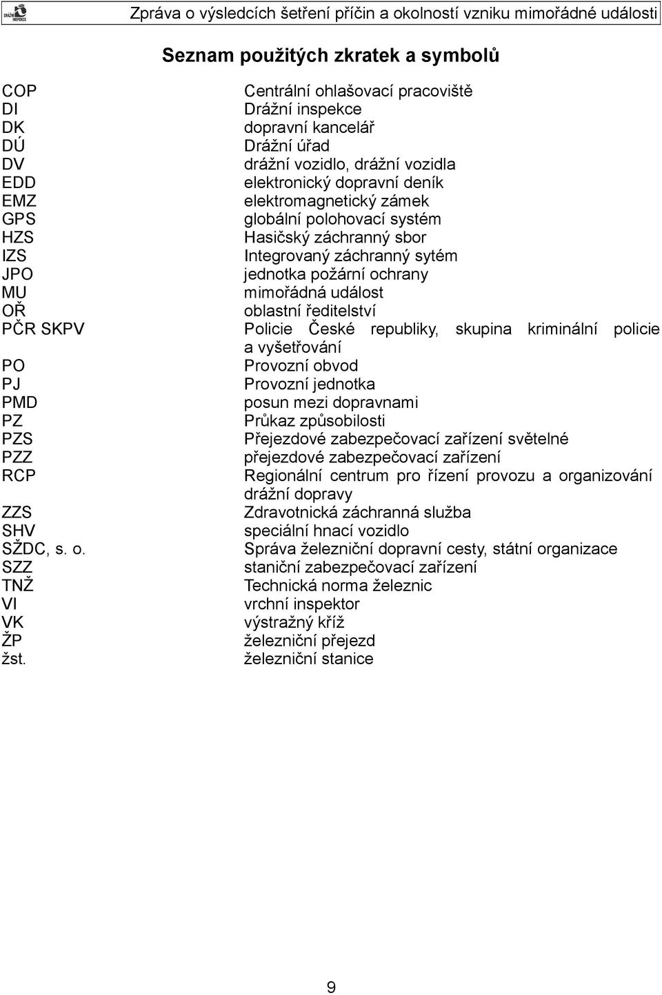 záchranný sbor Integrovaný záchranný sytém jednotka požární ochrany mimořádná událost oblastní ředitelství Policie České republiky, skupina kriminální policie a vyšetřování Provozní obvod Provozní