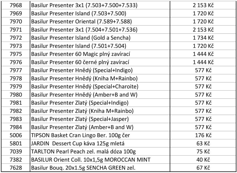 536) 2153 Kč 7972 Basilur Presenter Island (Gold a Sencha) 1734 Kč 7973 Basilur Presenter Island (7.