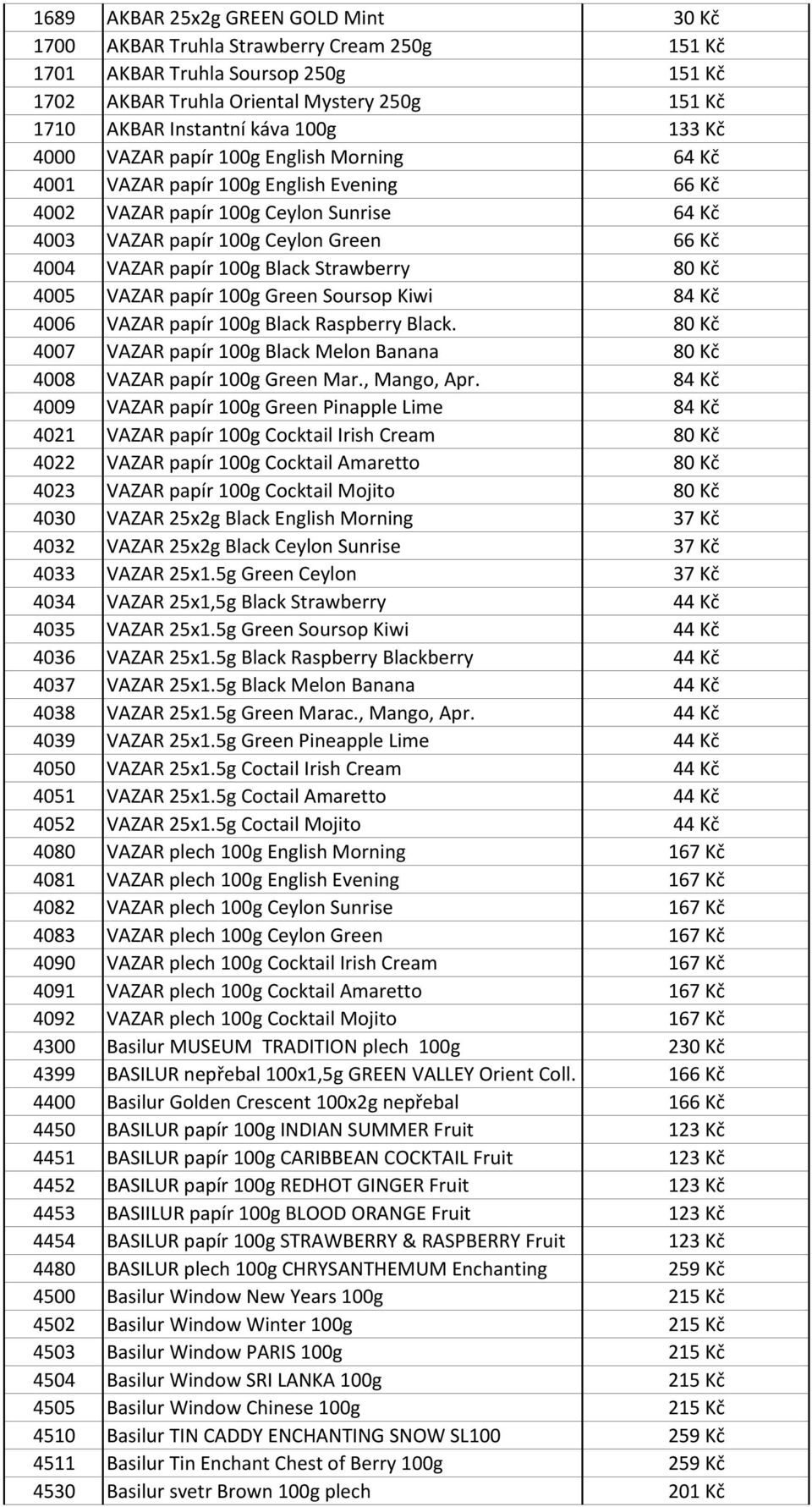 papír 100g Black Strawberry 80 Kč 4005 VAZAR papír 100g Green Soursop Kiwi 84 Kč 4006 VAZAR papír 100g Black Raspberry Black.