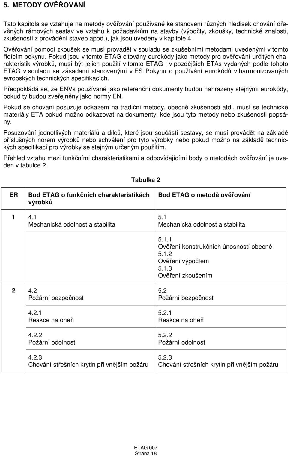 Pokud jsou v tomto ETAG citovány eurokódy jako metody pro ověřování určitých charakteristik výrobků, musí být jejich použití v tomto ETAG i v pozdějších ETAs vydaných podle tohoto ETAG v souladu se