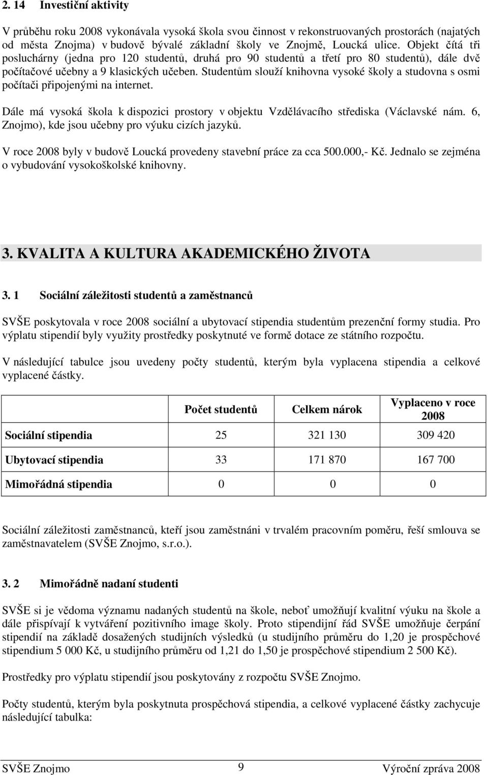 Studentům slouží knihovna vysoké školy a studovna s osmi počítači připojenými na internet. Dále má vysoká škola k dispozici prostory v objektu Vzdělávacího střediska (Václavské nám.