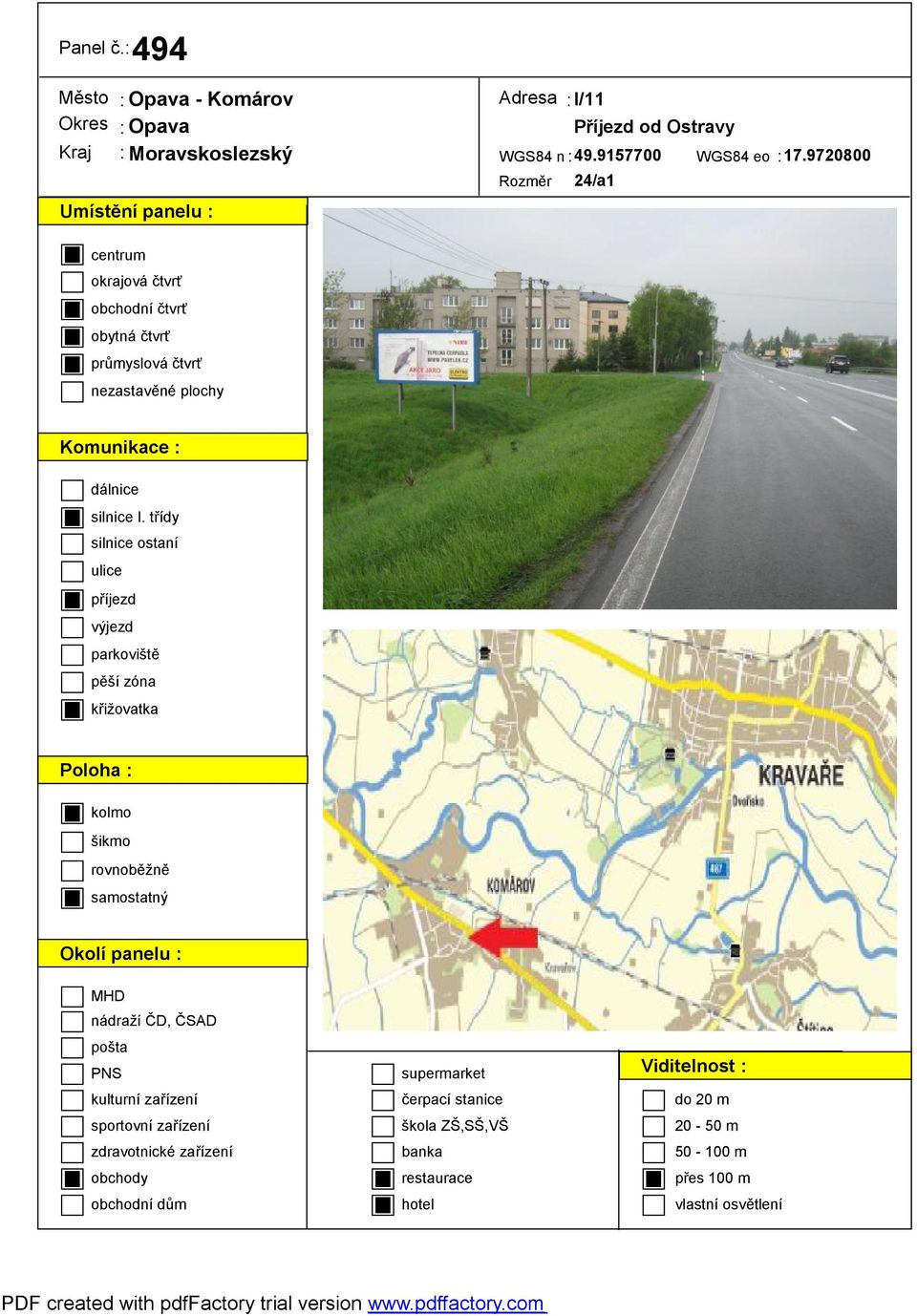 Příjezd od Ostravy WGS84 n : 49.