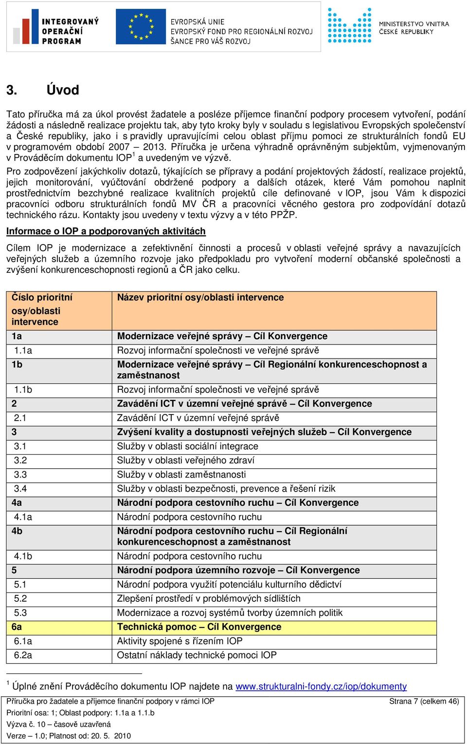 Příručka je určena výhradně oprávněným subjektům, vyjmenovaným v Prováděcím dokumentu IOP 1 a uvedeným ve výzvě.