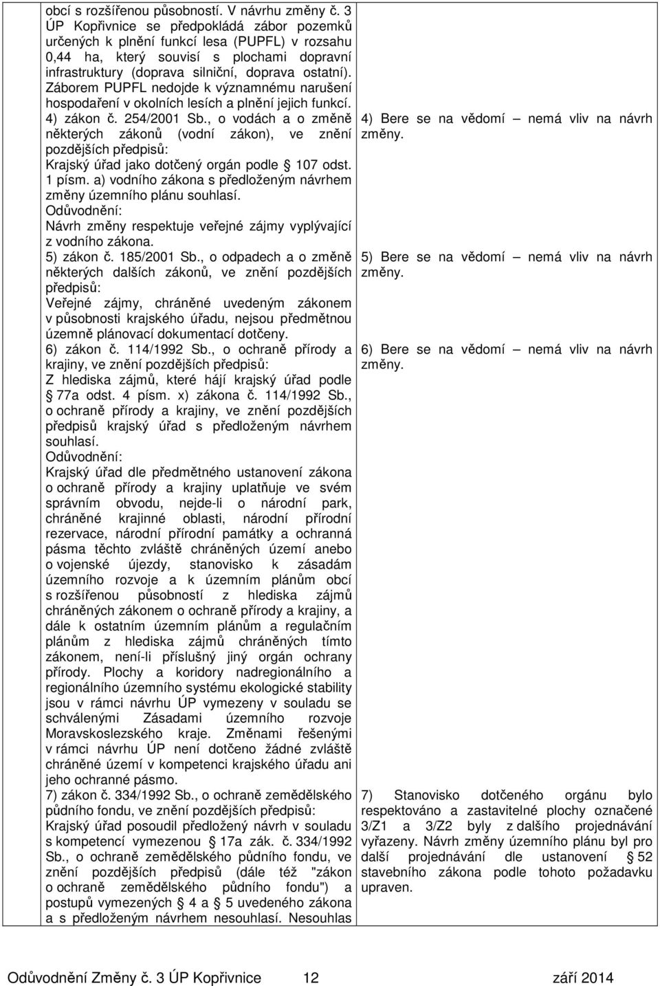 Záborem PUPFL nedojde k významnému narušení hospodaření v okolních lesích a plnění jejich funkcí. 4) zákon č. 254/2001 Sb.