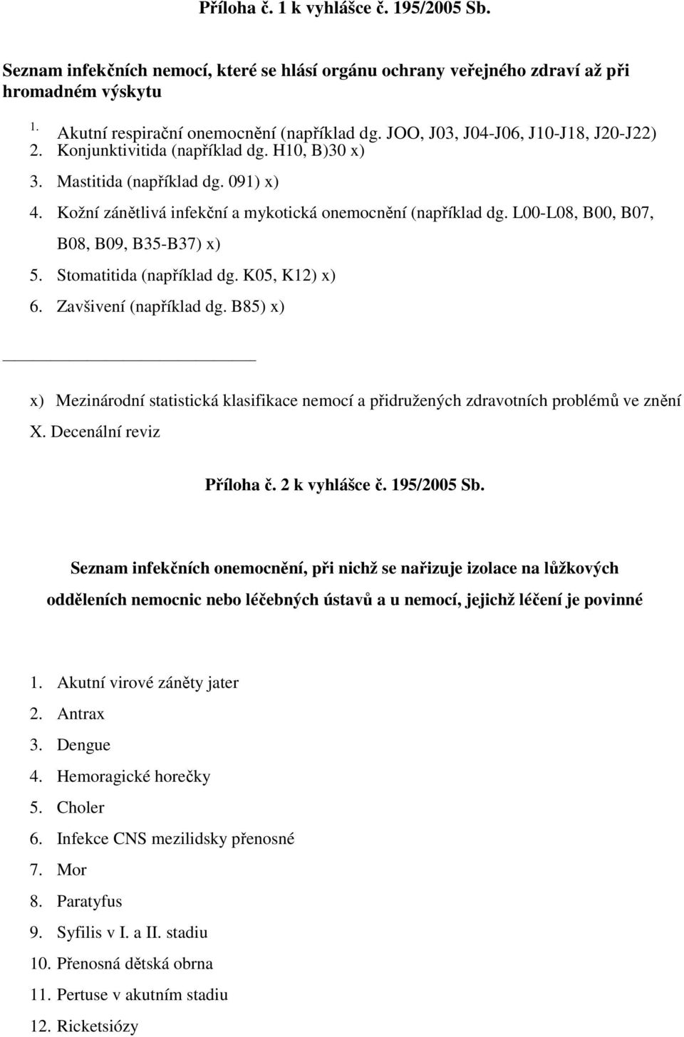 L00-L08, B00, B07, B08, B09, B35-B37) x) 5. Stomatitida (například dg. K05, K12) x) 6. Zavšivení (například dg.