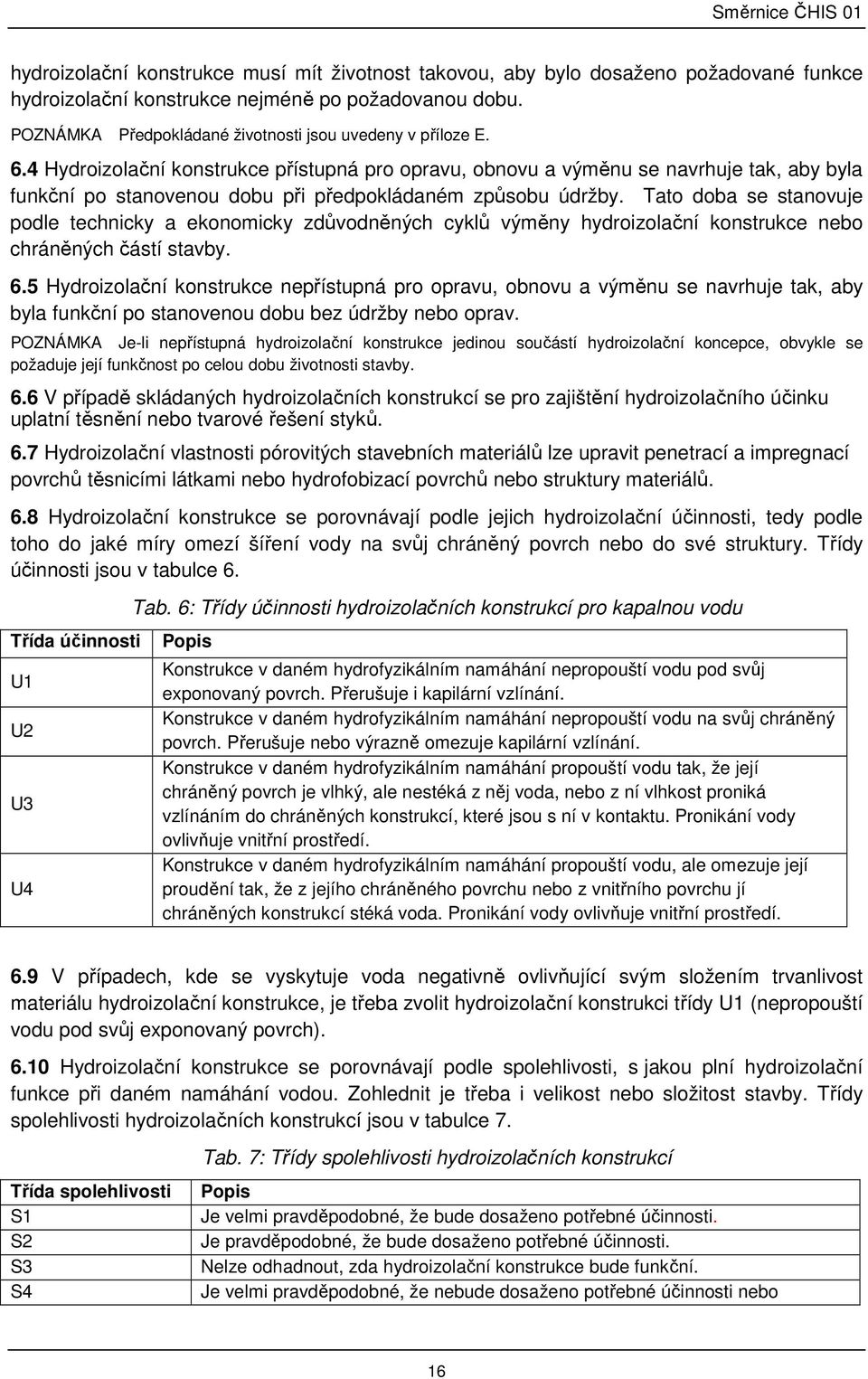 4 Hydroizolační konstrukce přístupná pro opravu, obnovu a výměnu se navrhuje tak, aby byla funkční po stanovenou dobu při předpokládaném způsobu údržby.