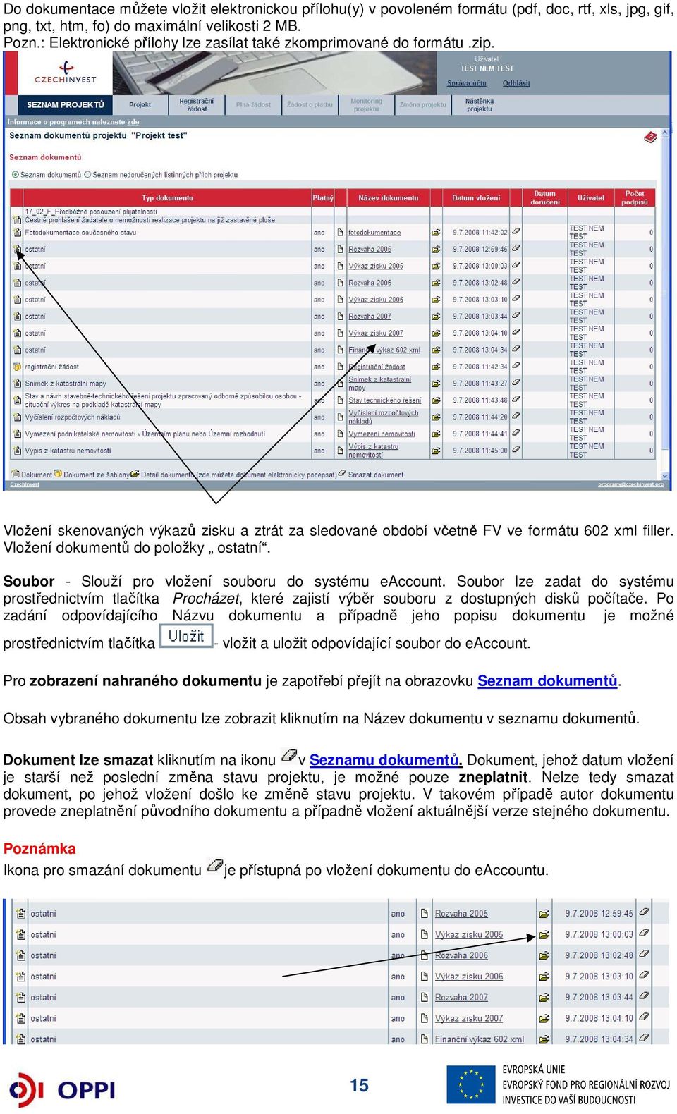 Vložení dokumentů do položky ostatní. Soubor - Slouží pro vložení souboru do systému eaccount.