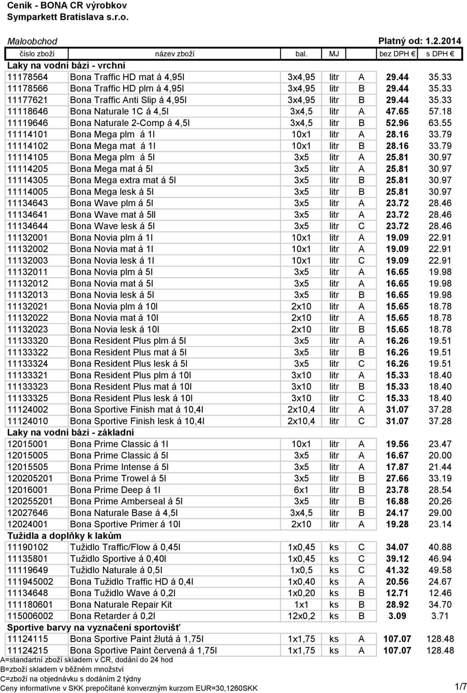 79 11114102 Bona Mega mat á 1l 10x1 litr B 28.16 33.79 11114105 Bona Mega plm á 5l 3x5 litr A 25.81 30.97 11114205 Bona Mega mat á 5l 3x5 litr A 25.81 30.97 11114305 Bona Mega extra mat á 5l 3x5 litr B 25.