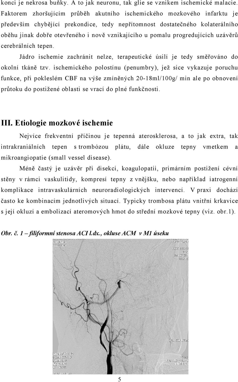 pomalu progredujících uzávěrů cerebrálních tepen. Jádro ischemie zachránit nelze, terapeutické úsilí je tedy směřováno do okolní tkáně tzv.