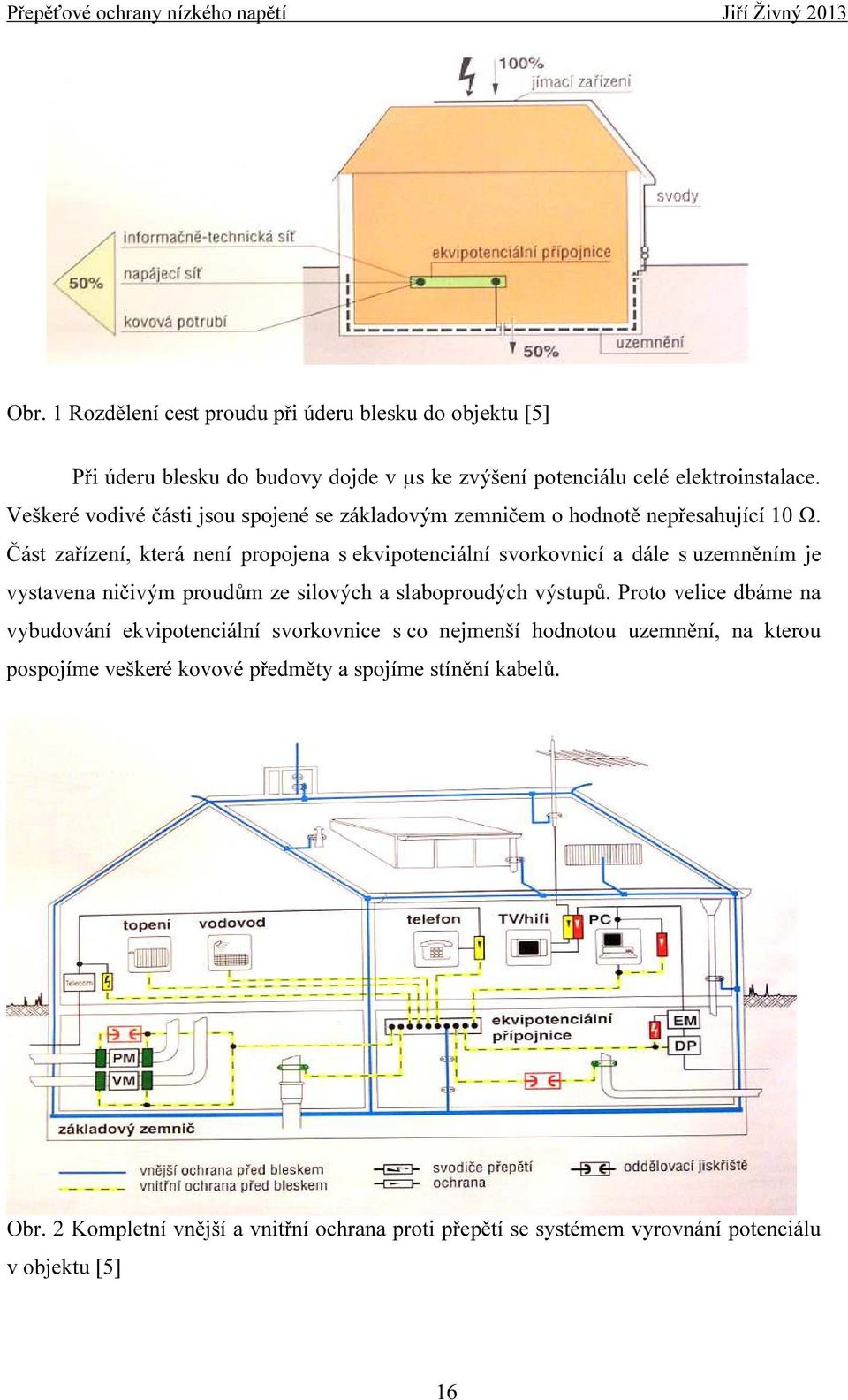 Část zařízení, která není propojena s ekvipotenciální svorkovnicí a dále s uzemněním je vystavena ničivým proudům ze silových a slaboproudých výstupů.