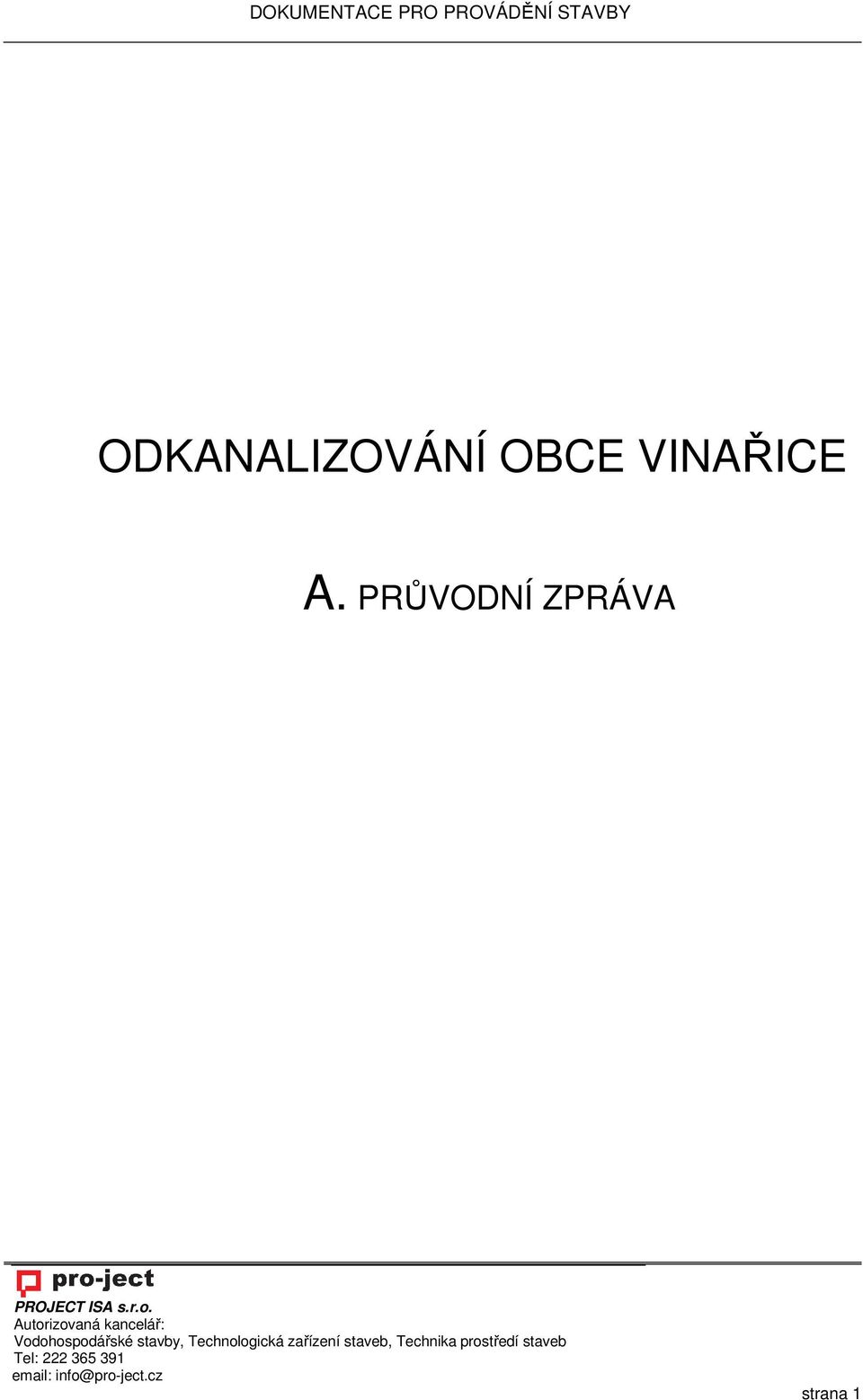 ODKANALIZOVÁNÍ OBCE