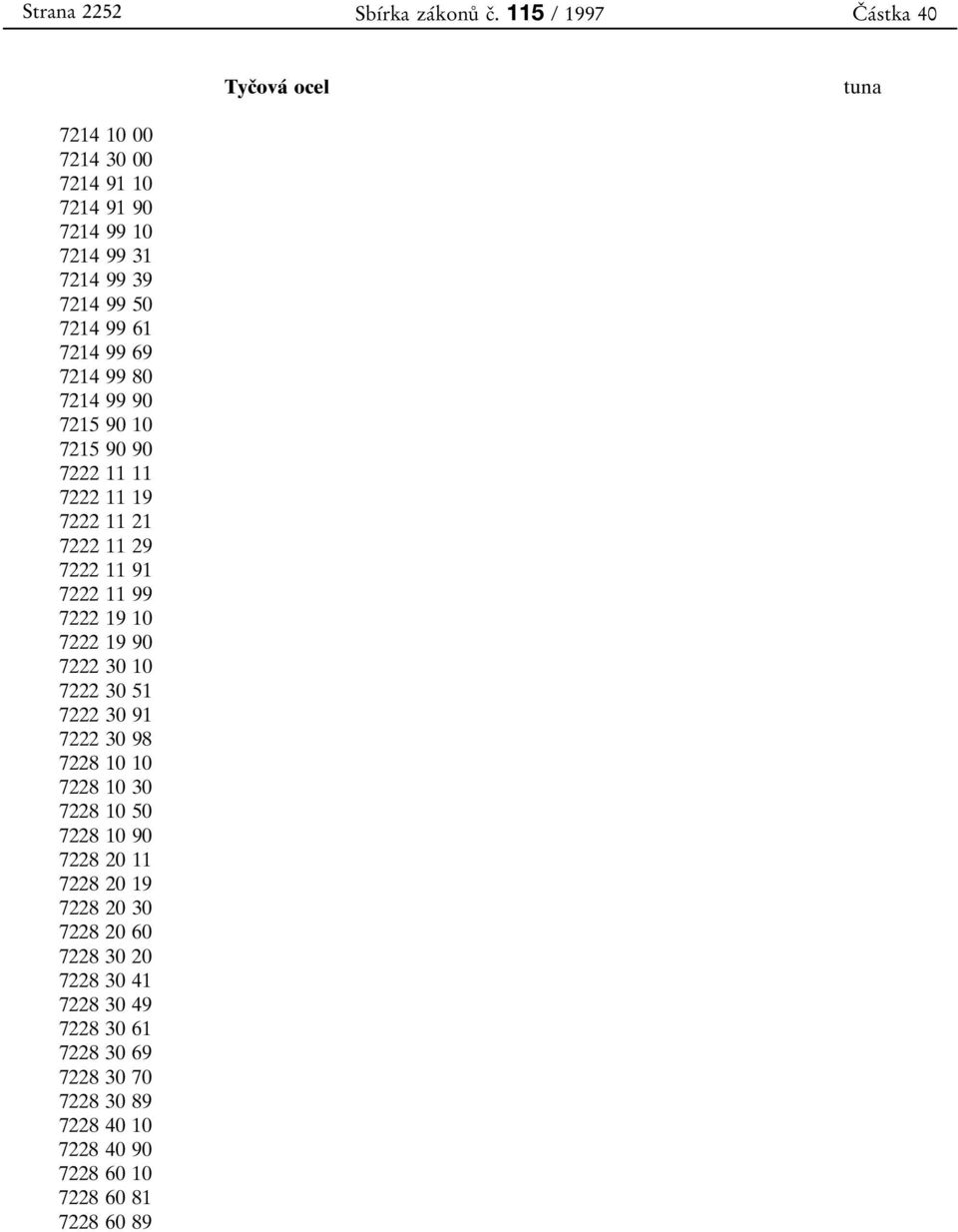 99 69 7214 99 80 7214 99 90 7215 90 10 7215 90 90 7222 11 11 7222 11 19 7222 11 21 7222 11 29 7222 11 91 7222 11 99 7222 19 10 7222 19 90 7222