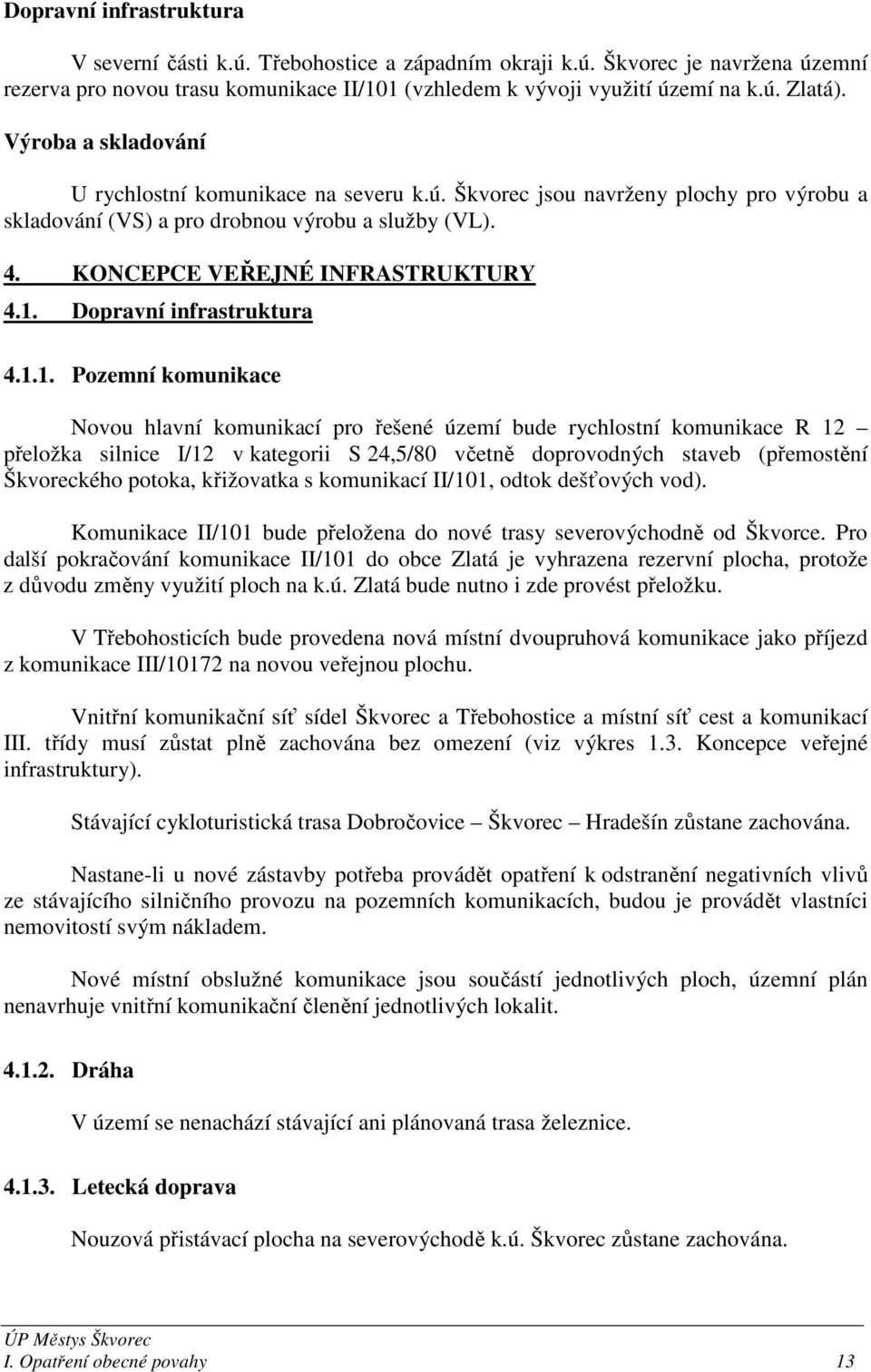 Dopravní infrastruktura 4.1.