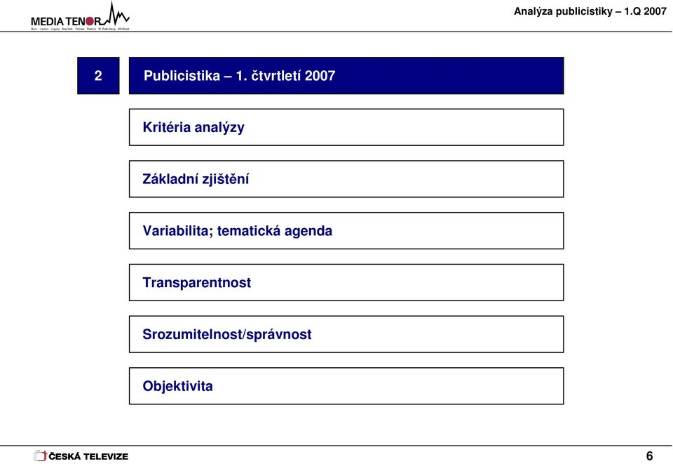 Základní zjištění Variabilita;