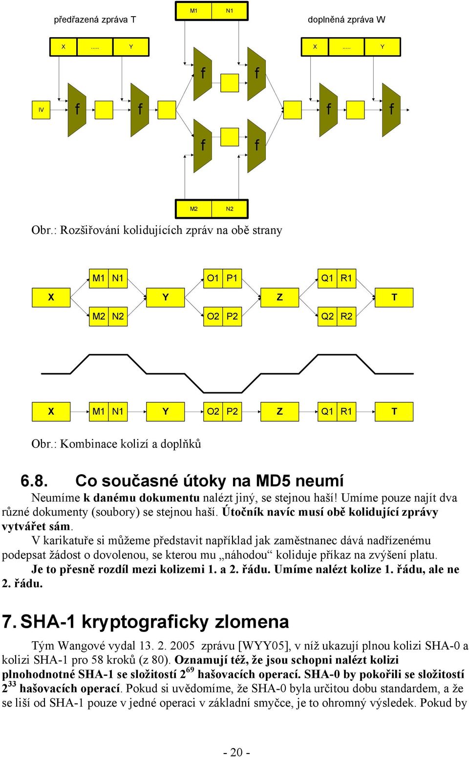 Útočník navíc musí obě kolidující zprávy vytvářet sám.