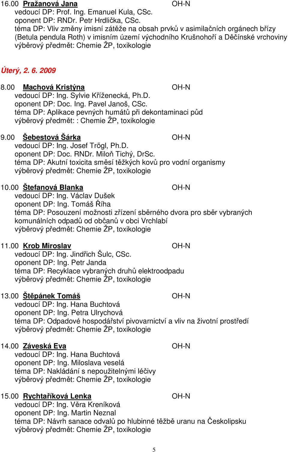 00 Machová Kristýna OH-N vedoucí DP: Ing. Sylvie Kříženecká, Ph.D. oponent DP: Doc. Ing. Pavel Janoš, CSc. téma DP: Aplikace pevných humátů při dekontaminaci půd 9.