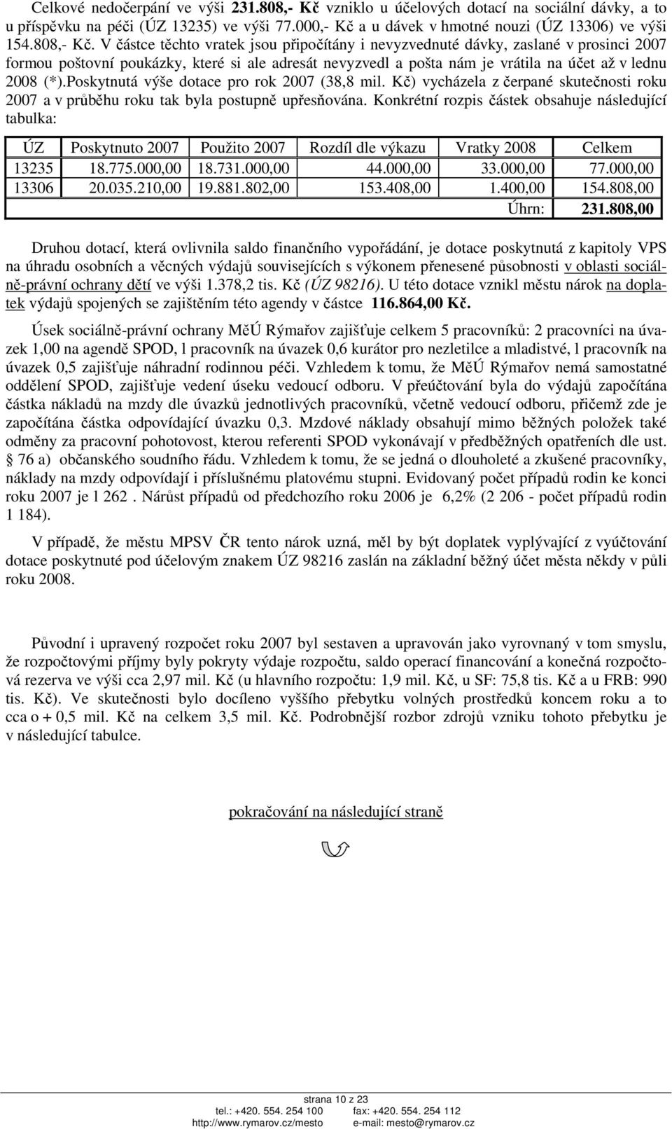 V částce těchto vratek jsou připočítány i nevyzvednuté dávky, zaslané v prosinci 2007 formou poštovní poukázky, které si ale adresát nevyzvedl a pošta nám je vrátila na účet až v lednu 2008 (*).