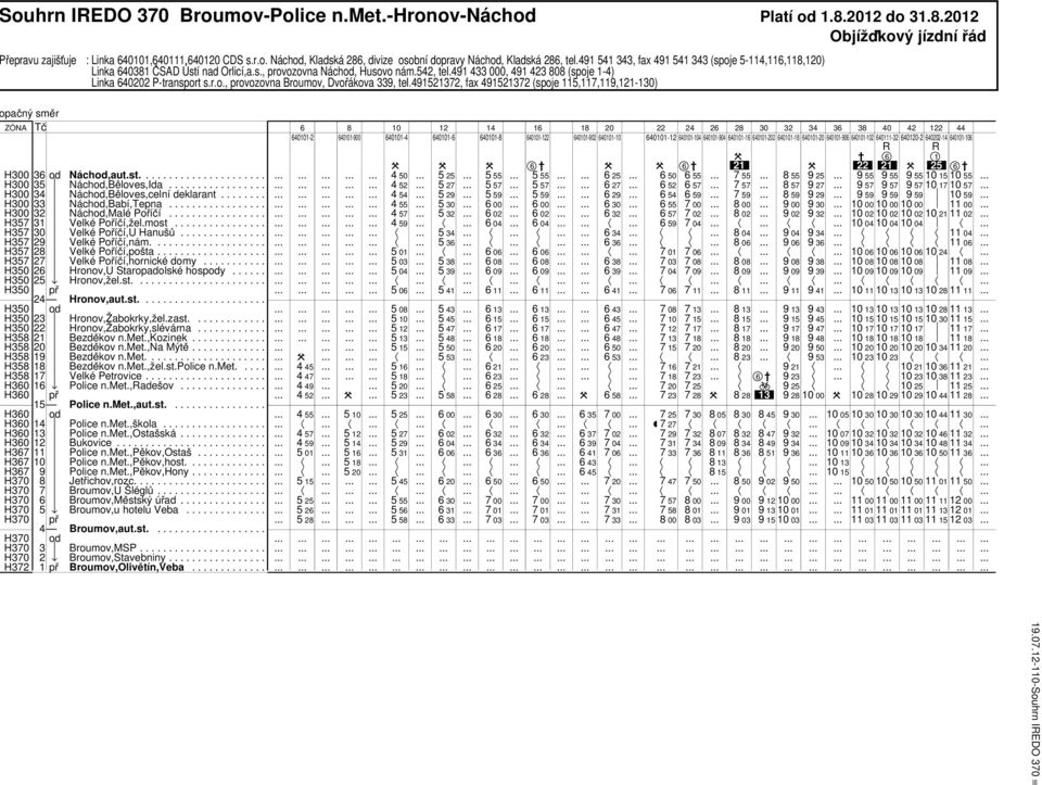 4122, fax 4122 (spoje,,,1-0) pačný směr H3 H3 H3 H32 3 3 34 33 32 31 30 2 2 2 2 2 1 od od 2 23 22 21 20 1 1 1 1 3 2 1 Police n.met.,adešov.