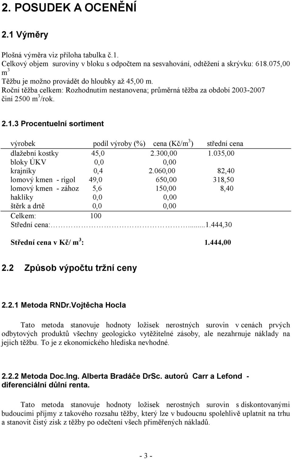 3 Procentuelní sortiment výrobek podíl výroby (%) cena (Kč/m 3 ) střední cena dlažební kostky 45,0 2.300,00 1.035,00 bloky ÚKV 0,0 0,00 krajníky 0,4 2.