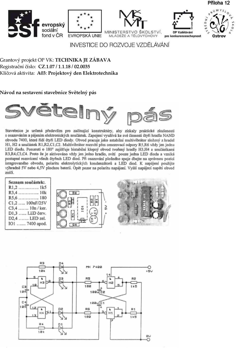 0035 Klíčová aktivita: A03: Projektový den