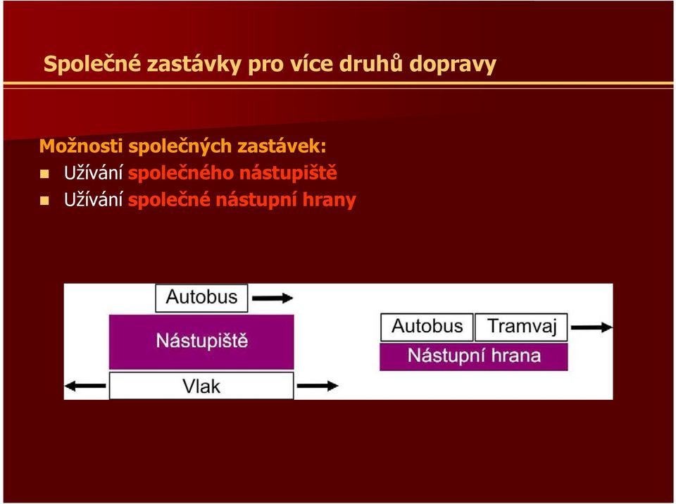 zastávek: Užívání společného