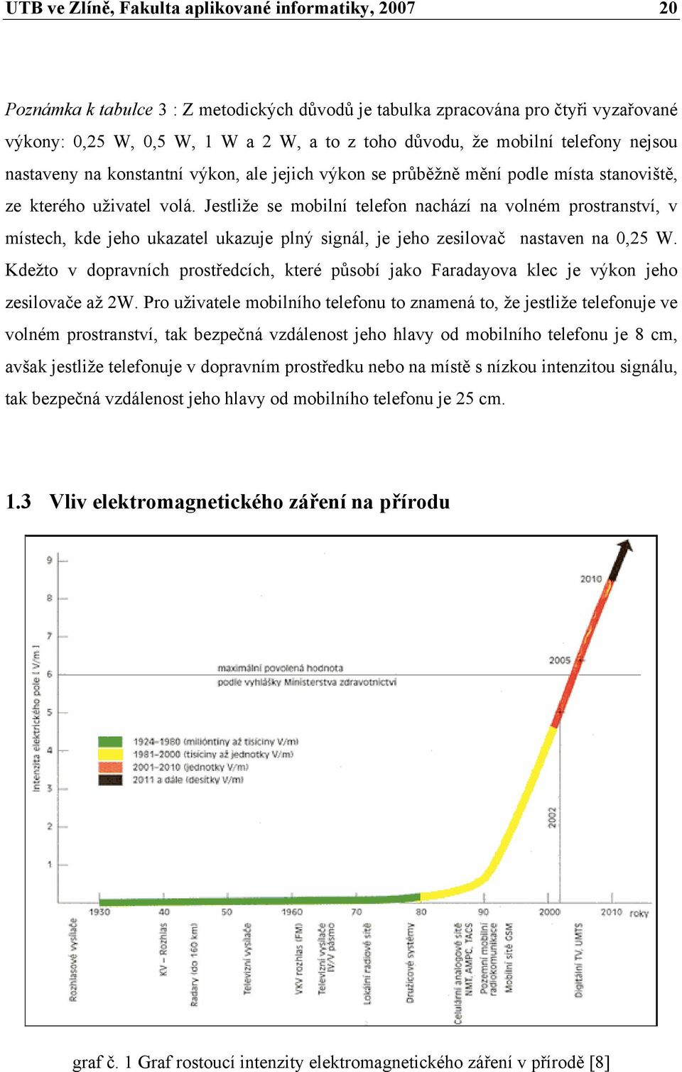 Jestliže se mobilní telefon nachází na volném prostranství, v místech, kde jeho ukazatel ukazuje plný signál, je jeho zesilovač nastaven na 0,25 W.